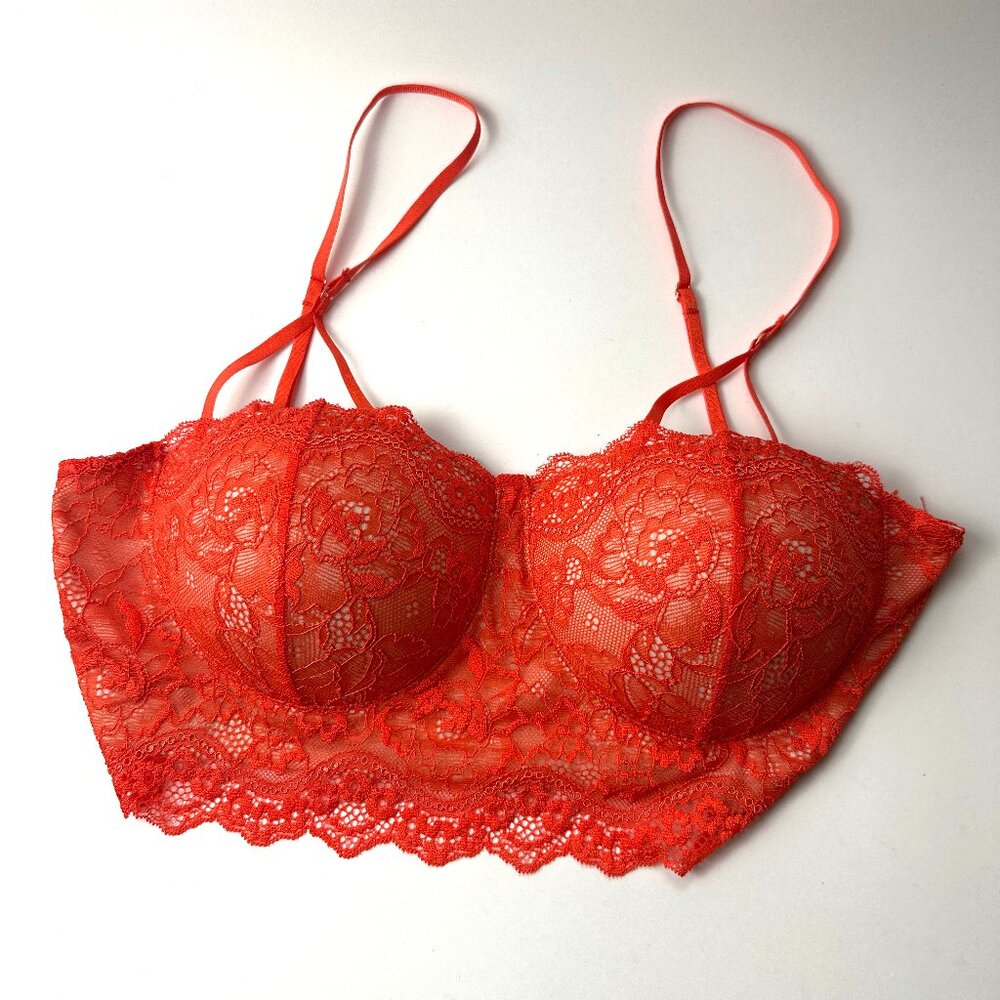 CHROMA TALE PUSH UP LACE BRALETTE BOGO BRAS! STYLE: LOS ANGELES COLOR: RED